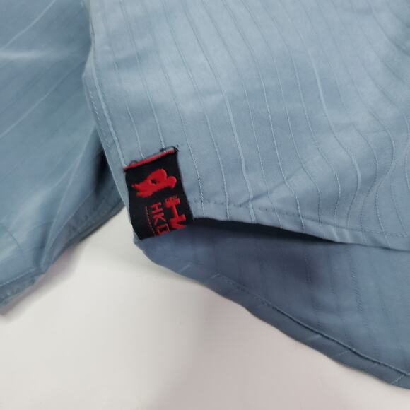 Tony Hawk Blue Striped Collared Button Up Down Shirt Size M - Picture 5 of 6